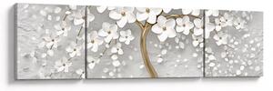 Obraz białego drzewa z kwiatami (170x50 cm)