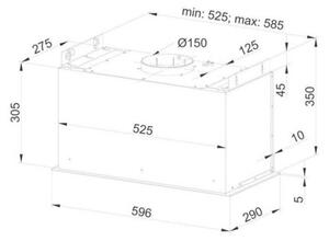 Okap GLOBALO Senturo 60.3 Czarny 525m3/h 66dB klasa B