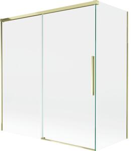 Mexen Rox parawan nawannowy 2-skrzydłowy rozsuwany 150 + 70 x 150 cm, transparent, złoty - 8C9-150-070-50-00
