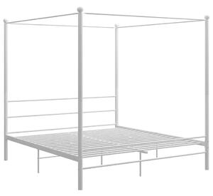 Białe dwuosobowe łóżko metalowe 160x200 cm - Wertes