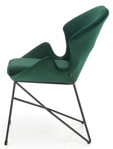 Zielone designerskie tapicerowane welurem krzesło - Empiro 2X
