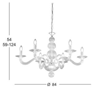 Żyrandol Kolarz Murano Tiepolo, przezroczysty/chrom, szkło Murano