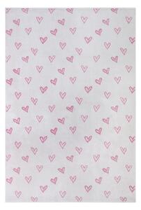 Biało-różowy dywan dziecięcy 120x170 cm Hearts – Hanse Home