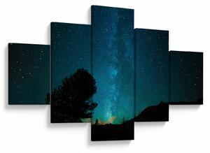 Obraz nocnego nieba z gwiazdami (125x70 cm)