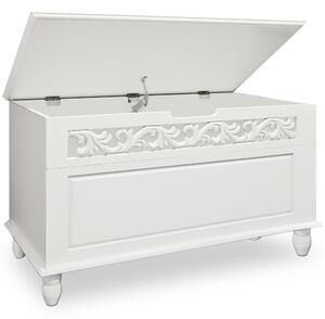 Skrzynia drewniana JERSEY, 80x40x48cm, biała Casaria