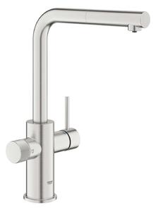 Grohe Blue Pure - Bateria zlewozmywakowa Minta z funkcją filtrowania wody i wyciąganą wylewką, Supersteel 30601DC0