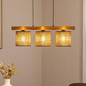 Lampa wisząca Forest Duolla, możliwość ściemniania, brązowy / rdzawy, salon / jadalnia, drewno