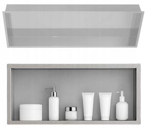 Półka łazienkowa wnękowa Estiva FALEZA Silver 90x30x10 cm srebrna 1 szt