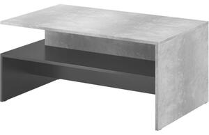 Stolik kawowy BAROS 100x60 jasny beton/czarny