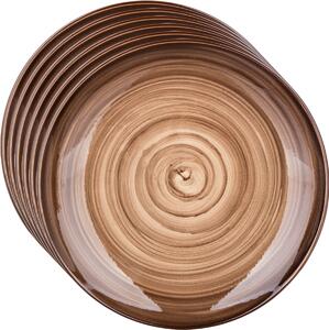 Banquet Zestaw 6 talerzy płytkich Palas 27 cm, brązowy