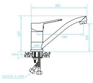 Bateria umywalkowa KUCHINOX Atez BTK 026D Chrom