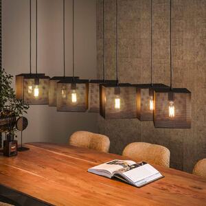 ZIJLSTRA Lampa wisząca Block, czarna, 160 x 30 cm, metal, 8-punktowa
