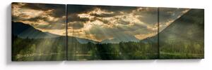Obraz jeziora, przez które prześwieca słońce (170x50 cm)