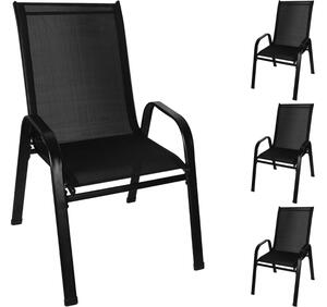 Zestaw 4 krzeseł ogrodowych GARRED, czarny