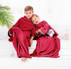 Decoking Koc z rękawami Lazy Kids czerwony, 90 x 105 cm