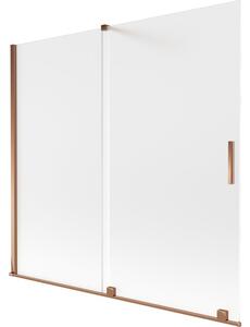 Mexen Velar parawan nawannowy 2-skrzydłowy rozsuwany 170 x 150 cm, szron, różowe złoto - 896-170-000-31-60