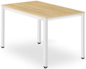 Prostokątny stół nowoczesny na metalowych nogach dąb + biały - Ativ