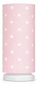 Różowa lampka nocna Lovely Dots Pink - abażur w białe kropeczki