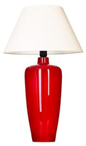 Czerwona lampa stołowa Sevilla - biały abażur