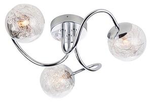 Efektowna lampa sufitowa Auria - szklane klosze, srebrna
