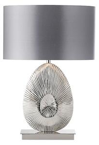 Dekoracyjna lampa stołowa Simeto - srebrna, szary abażur