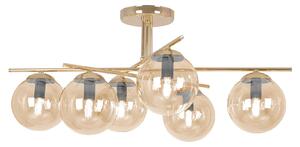 Złoto-bursztynowa duża lampa sufitowa glamour P3-E08