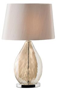 Elegancka lampa stołowa Kew - szklana, złota podstawa