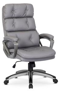 Szary ergonomiczny fotel gabinetowy z ekoskóry - Biso 3X