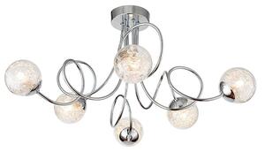 Nowoczesna lampa sufitowa Auria - srebrna, szklane kule