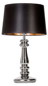 Srebrna lampa stołowa Petit Trianon - szklana, czarny abażur