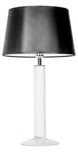 Biała lampa stołowa Little Fjord - czarny abażur, szklana