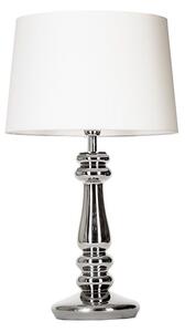 Stylowa lampa stołowa Petit Trianon - srebrna z białym abażurem