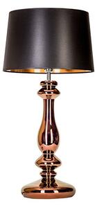Stylowa lampa stołowa Versailles - czarny abażur, szklana, miedziana