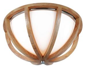 Kuchenny plafon Allier - szklany klosz w drewnianej oprawie, styl rustykalny