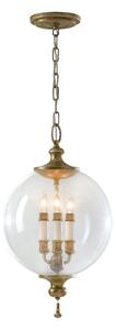 Klasyczna lampa wisząca Argento - szklana kula, złote detale