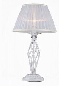 Biała lampa stołowa Grace - ażurowa podstawa, delikatny abażur