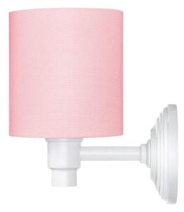 Klasyczny kinkiet Classic - biały z różowym abażurem