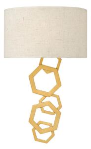 Oryginalny kinkiet Moxi - beżowo-złoty, geometryczna podstawa
