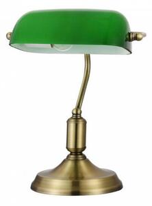 Stylowa lampa biurkowa Kiwi - Maytoni - zielony klosz, złota podstawa