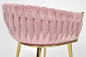 OUTLET - Krzesło glamour ROSA - pudrowy róż