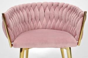 OUTLET - Krzesło glamour ROSA - pudrowy róż