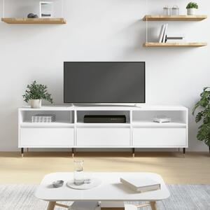 Szafka pod TV, biała, 150x30x44,5 cm, materiał drewnopochodny