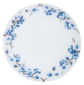 Szklany plafon Serena - Kolarz - biały klosz w niebieskie kwiaty
