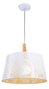 Lampa wisząca Lantern - Maytoni - biała, drewniana