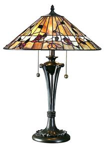 Duża lampa witrażowa Bernwood - Interiors - szklany klosz