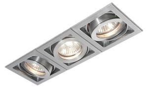 Oczko sufitowe Xeno Triple - Saxby Lighting - srebrne