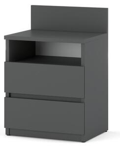 Szafka Nocna STIVMEBLE 2 Szuflady 40 CM Stolik Nakastlik Szary Mat 40x32x59 CM