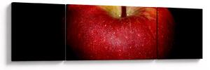 Obraz jabłka na czarnym tle (170x50 cm)