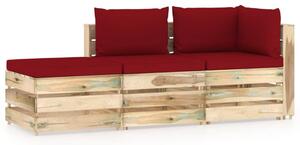 3-cz. zestaw wypoczynkowy do ogrodu, z poduszkami, drewniany