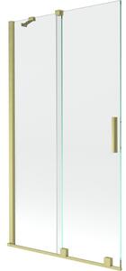 Mexen Velar parawan nawannowy 2-skrzydłowy rozsuwany 100 x 150 cm, transparent, złoty szczotkowany - 896-100-000-01-55